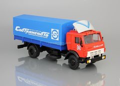 KAMAZ-5325 flatbed truck with tarpaulin Sovtransavto metal spoiler Elecon 1:43