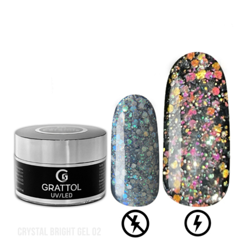 Гель светоотражающий GRATTOL Crystal Bright 02 15мл