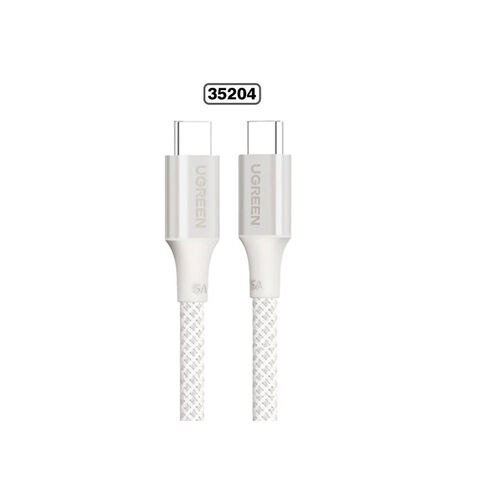 Кабель UGREEN L502 (35204) USB-C to USB-C PD Fast Charging плетен Cable 5A Max, 0,5м, белый