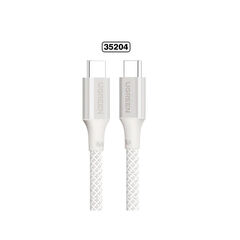 Кабель UGREEN L502 (35204) USB-C to USB-C PD Fast Charging плетен Cable 5A Max, 0,5м, белый
