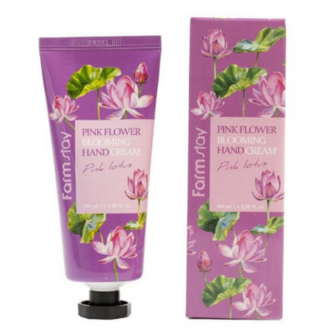 Farmstay Flower Blooming Hand Cream Pink Lotus - Крем для рук с розовым лотосом