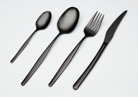 Набор столовых приборов на 6 персон 24 предмета Belo Inox Bali черный