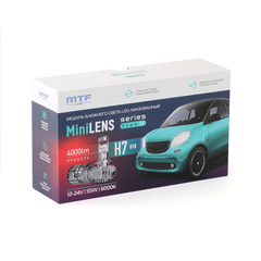 Светодиодные линзы MTF LIGHT MiniLENS H7, 12/24V, 55W, 6000K, 4000LM, к-т.