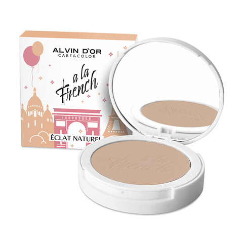 .Alvin D`or  A LA FRENCH ALF-03 Пудра  тон 01 Tea rose компактная фиксирующая Eclat Naturel   10g