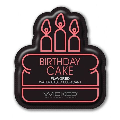 Лубрикант на водной основе со вкусом торта с кремом Wicked Aqua Birthday cake - 3 мл.