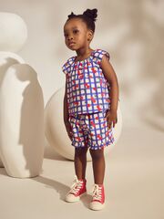 Топ и шорты в комплекте для девочки Next AC4-613, Синий, Белый