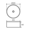Aqueduto ESPIRAL ESP0110 Раковина накладная круглая D400, белый глянцевый