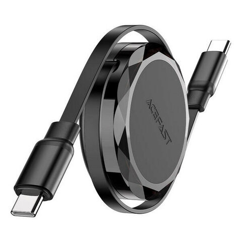Кабель ACEFAST C13-03 USB-C - USB-C 60W Retractable Charging Data Cable, черный