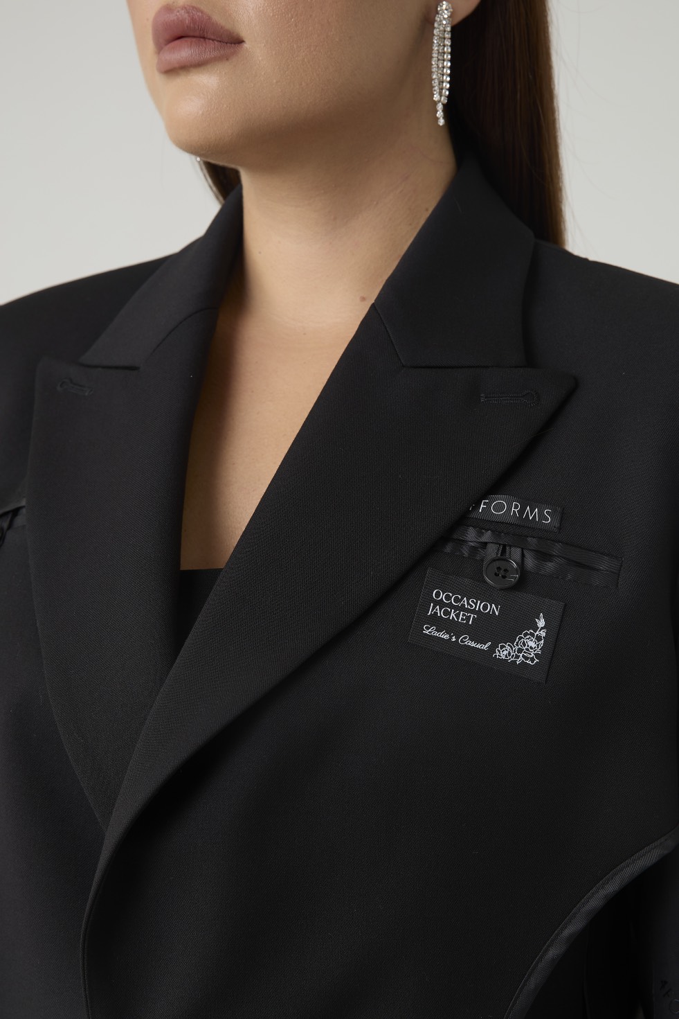 Жакет однобортный "Inside out", черный