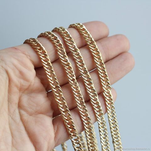 Цепочка 7 мм, позолота, 19 см, А045-9