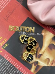 Пуговицы Скиап. золотистые с черной эмалью в виде замка