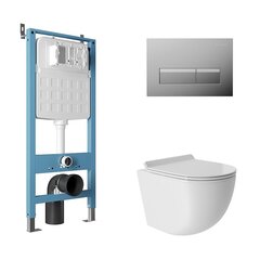 Aqueduto AQDS196T AQD комплект: TECNICA Novo Система инсталляции для подвесного унитаза, RETANGULO Novo, Панель смыва, хром, OVO Tornado S унитаз подвесной 480*360 безободковый, Tornado, сиденье с микролифтом, белый глянцевый фото