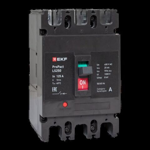 Выключатель автоматический в литом корпусе ProPact LS250 125А 3P 25кА EKF