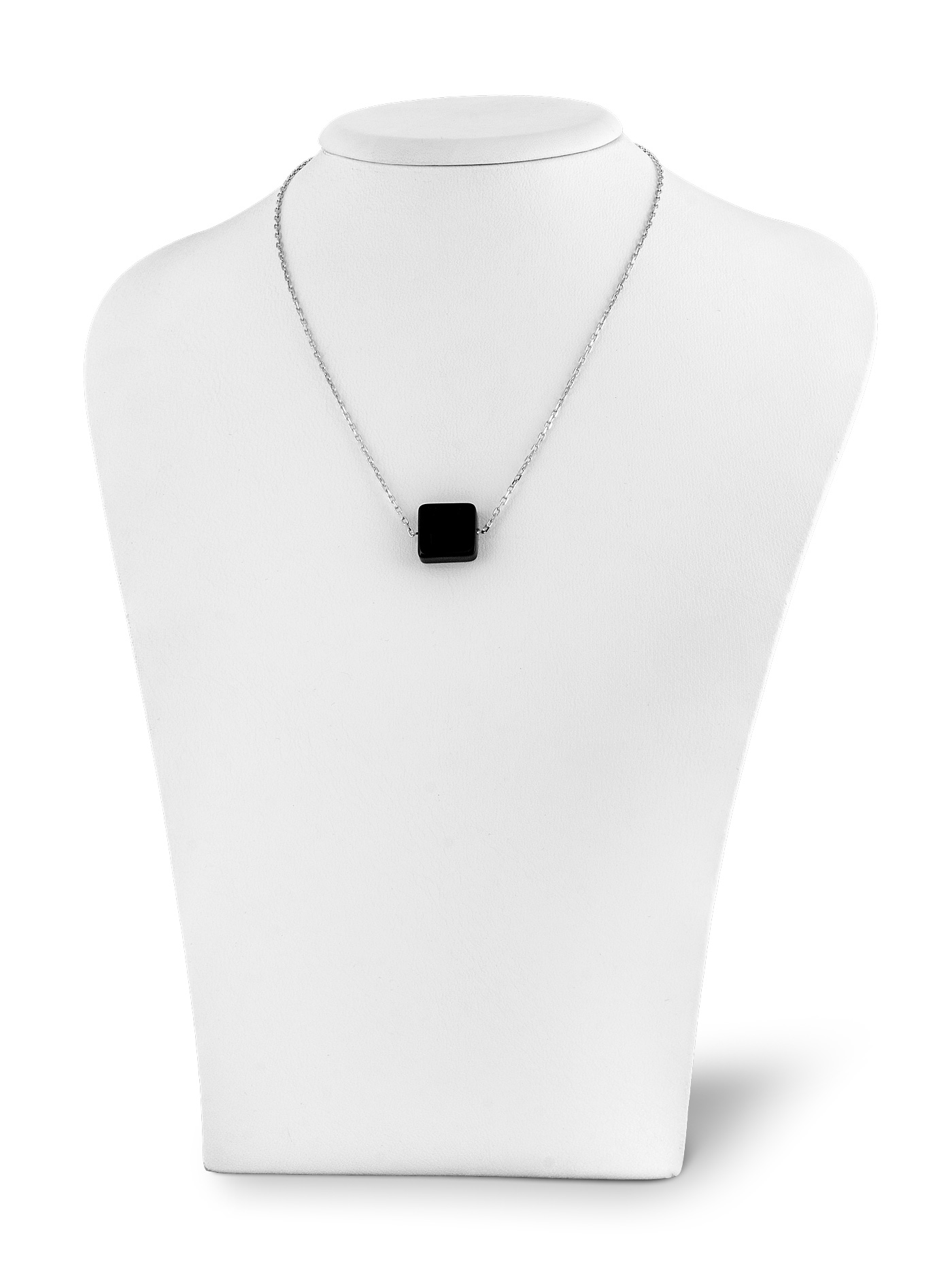 Серебряный чокер с агатом