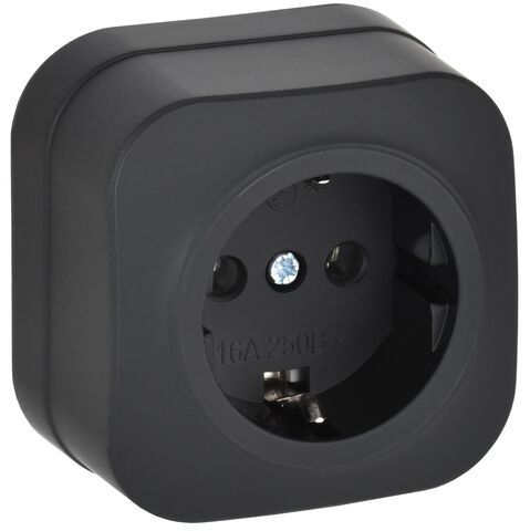 GLORY Роз. с з/к без з/ш о/у 16А РС20-3-ХЧм черн. м. IEK