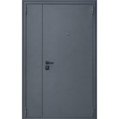 Купить Входная двустворчатая дверь Байкал букле графит ПВХ бетон светлый
