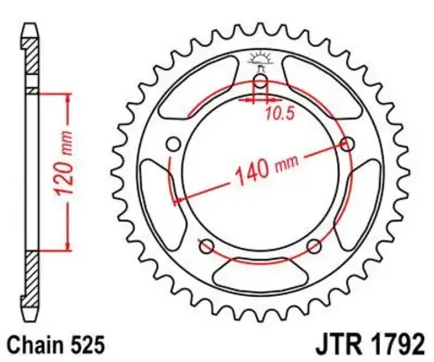 Звезда ведомая JTR1792 47ZBK