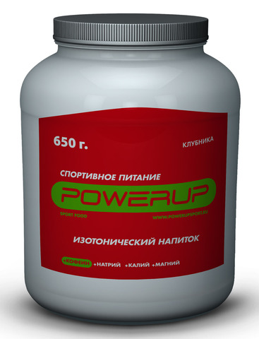 Спортивный изотонический напиток POWERUP Клубника+Кофеин