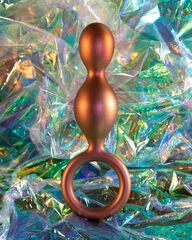 Коричневый анальный стимулятор Duo Loop Copper Anal Plug - 13,3 см. - 