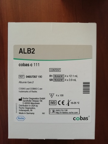 Альбумин БКЗ (Albumin Gen.2 cobas с system (ALB2)), 4х100тестов, Roche Diagnostics GmbH, Германия