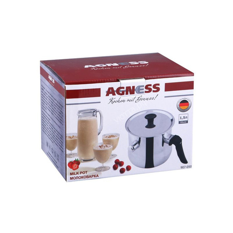 Молоковарка Agness со свистком и крышкой 1,5л - Купить