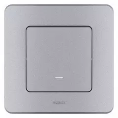 INSPIRIA Выключатель 1-кл. с подсветкой алюминий 673612