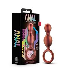 Коричневый анальный стимулятор Duo Loop Copper Anal Plug - 13,3 см. - 