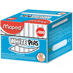 Мел WHITE?PEPS Maped белый, круглый, 100 шт