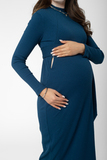 Платье для беременных и кормящих 12857 морская глубина