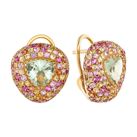 Серьги с Бериллом и Сапфирами, E0040-3/21