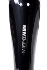 Чёрный нереалистичный мастурбатор с вибрацией Satisfyer Men Wand - 