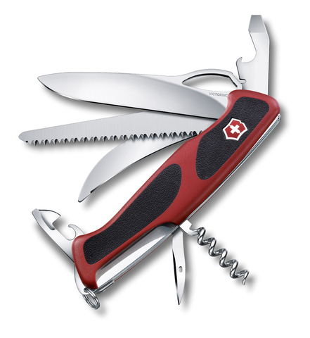 Нож складной Victorinox RangerGrip 57 Hunter, 130 mm, 13 функций, красный с черным