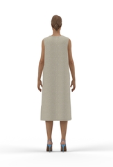 Нона. Платье женское прямое без рукава с разрезами PL-42-5374