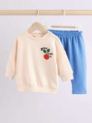 Лонгслив и легинсы в комплекте для малышей Next E48-217, Бежевый, Голубой
