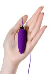 Фиолетовое узенькое виброяйцо с пультом управления A-Toys Cony, работающее от USB - 