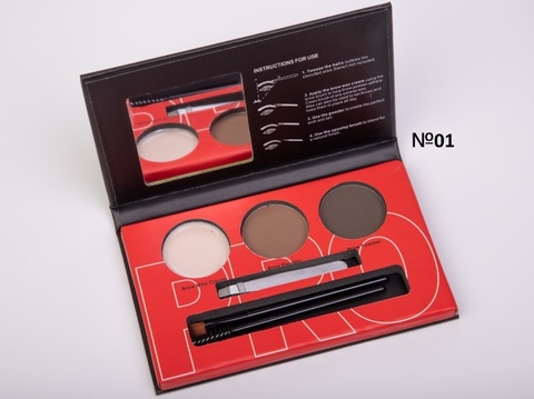 OG-EB2102 Палетка теней+воск для моделирования бровей проф. №01 Brow Professional Palette