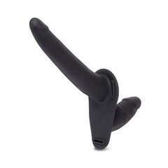 Женский страпон с вагинальной пробкой Silicone Strap-on Harness Dildo - 13,3 см. - 