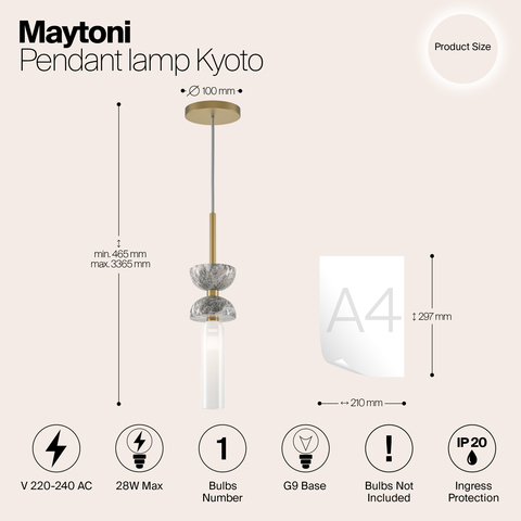 Подвесной светильник Maytoni Kyoto MOD178PL-01GR