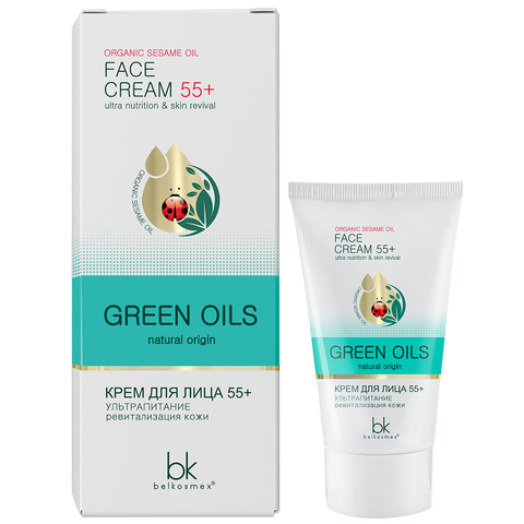 BelKosmex Green Oils Крем для лица 55+ ультрапитание ревитализация кожи 40г