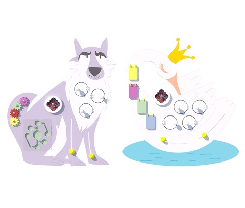 Набор бизибордов "Волк и Лебедь"