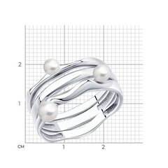 94013353- Кольцо из серебра с микрожемчугом Swarovski