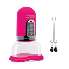 Вакуумный насос-помпа и зажим для клитора Rechargeable 4-Function Auto Pussy Pump With Clit Clamp - 