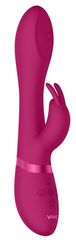 Розовый вибромассажер-кролик Mira - 21,5 см. - 