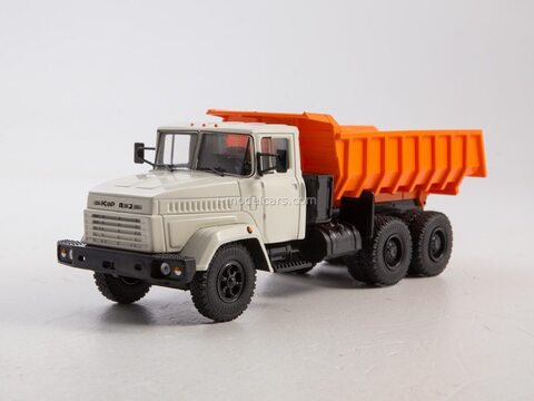 KRAZ-6510 dump truck white-orange  1:43 Legendary trucks USSR #50