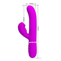 Лиловый вибратор-кролик с пульсацией Perdita - 22,8 см. - 