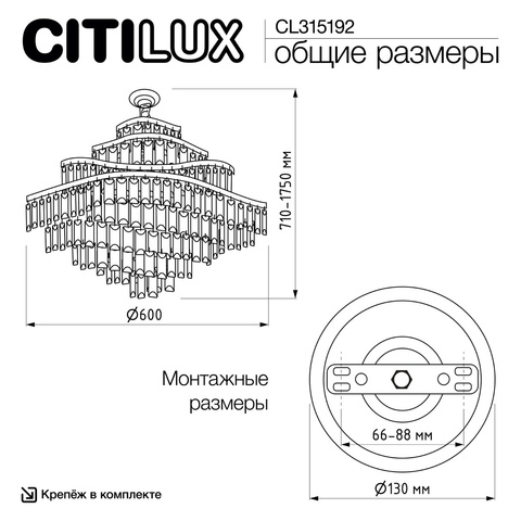 Подвесная люстра Citilux NAIAD CL315192
