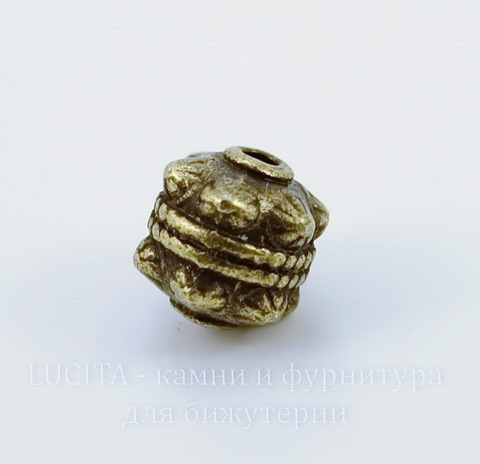 Бусина металлическая "Булава" 11х10 мм (цвет - античная бронза)