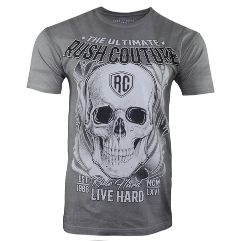 Футболка ULTIMATE SKULL VINTAGE Grey Rush Couture. Made in USA