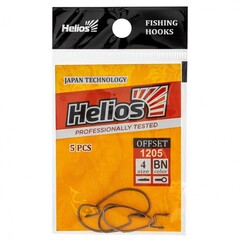Купить рыболовный крючок офсетный Helios №4 цвет BN (5 шт) HS-1205-4