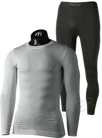 Премиальный комплект термобелья Mico Extra Dry Skintech White/Black мужской